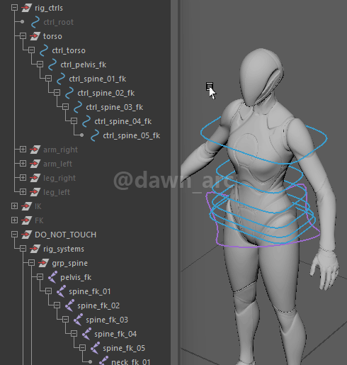 [Maya]Rigging 09 - Spine FK